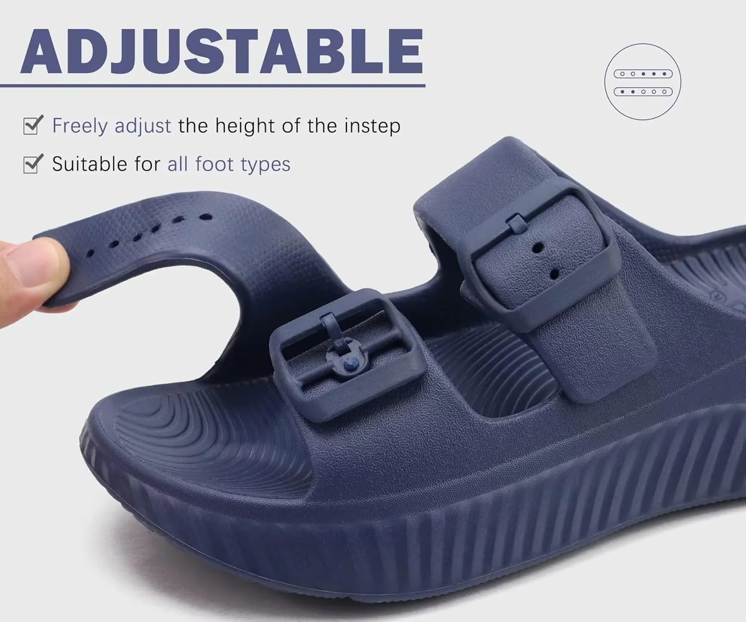 KuaiLu Womens Recovery Sandals With Comfortable Plantar Fasciitis Arch Support, Orthotic Adjustable Thick Cushion Sport Slides Reduces Stress on Feet, Joints & Back Post-Exercise