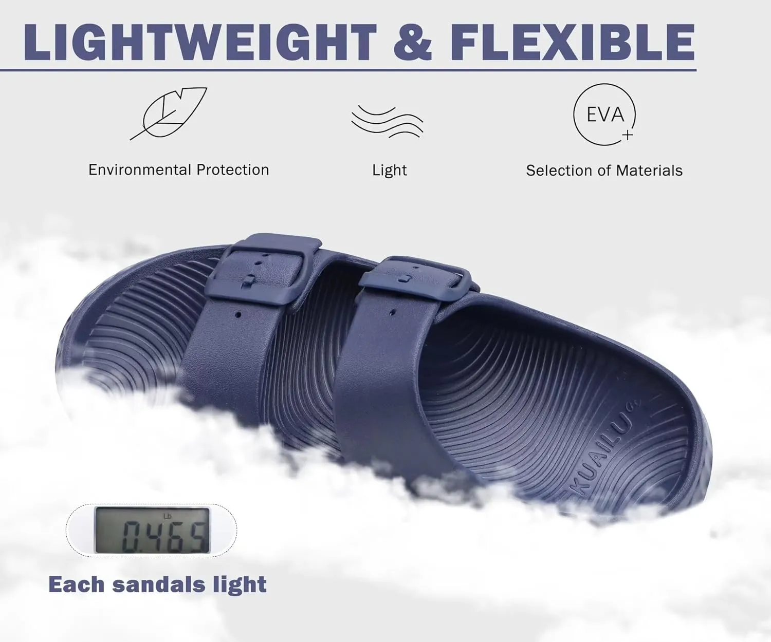 KuaiLu Womens Recovery Sandals With Comfortable Plantar Fasciitis Arch Support, Orthotic Adjustable Thick Cushion Sport Slides Reduces Stress on Feet, Joints & Back Post-Exercise