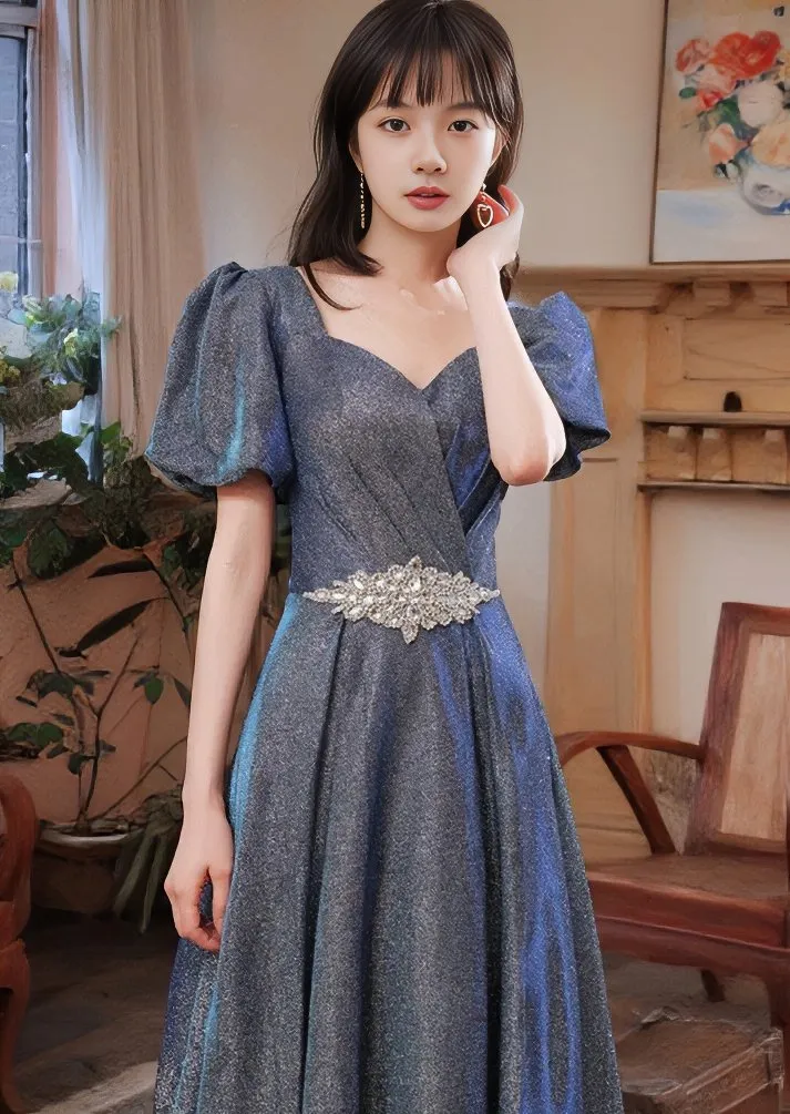 LACE-UP BACK SHINE DRESS