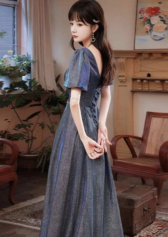 LACE-UP BACK SHINE DRESS