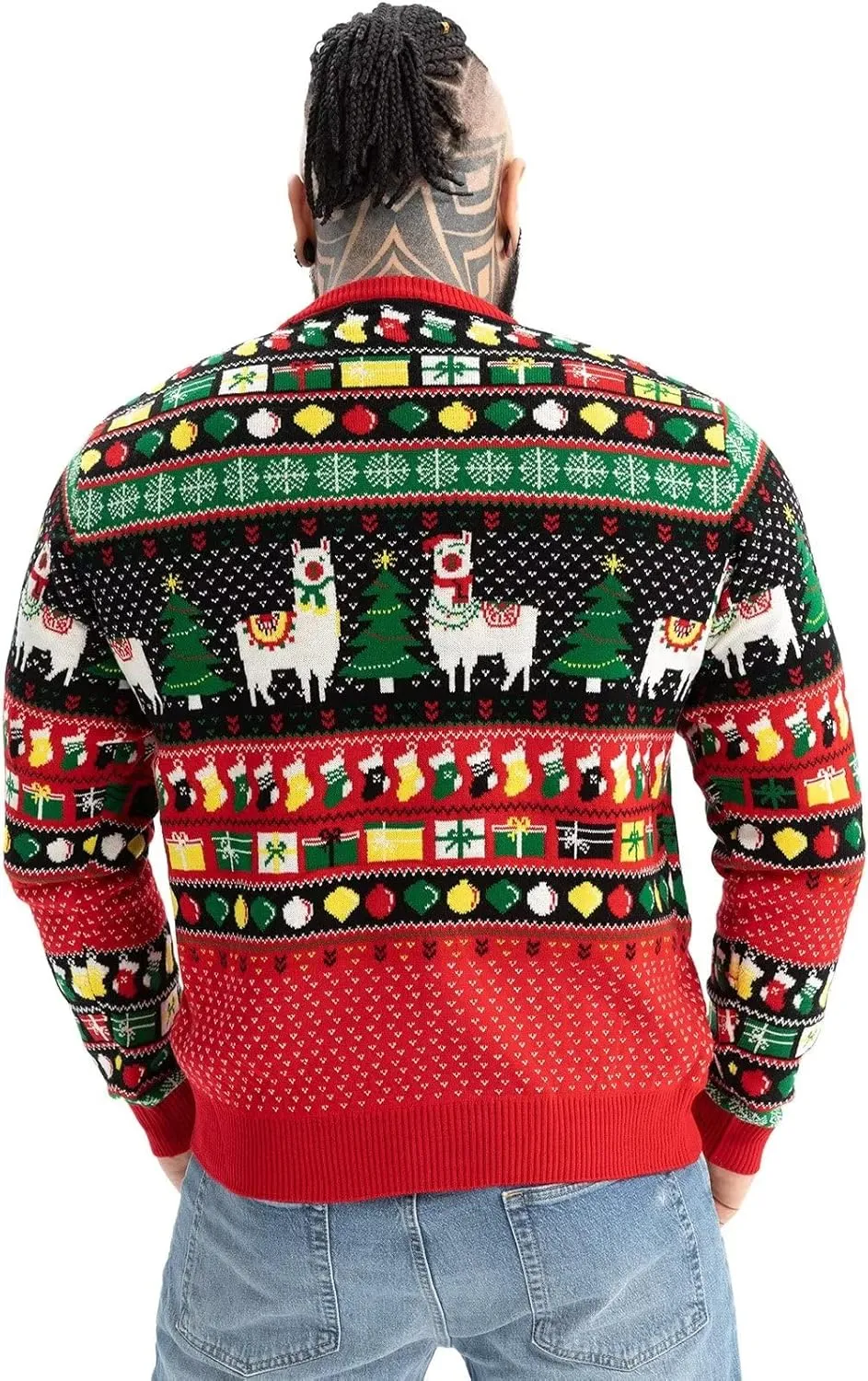 LED Ugly Christmas Sweater for Men, Unisex Women Xmas Pullover with Light for Party Festive