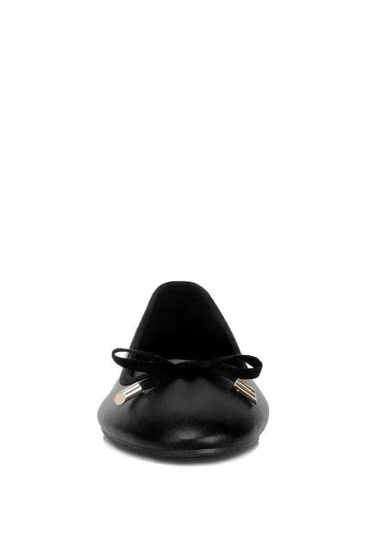 LONDON RAG Suzzy Bow Embellished Flat Ballerinas, Black