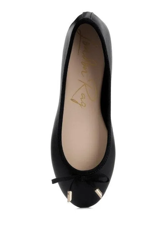 LONDON RAG Suzzy Bow Embellished Flat Ballerinas, Black