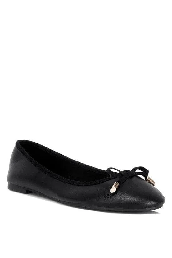 LONDON RAG Suzzy Bow Embellished Flat Ballerinas, Black