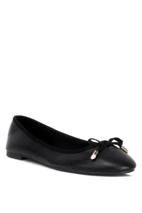 LONDON RAG Suzzy Bow Embellished Flat Ballerinas, Black