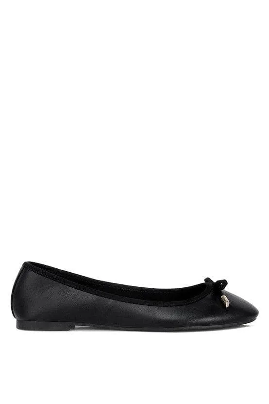 LONDON RAG Suzzy Bow Embellished Flat Ballerinas, Black