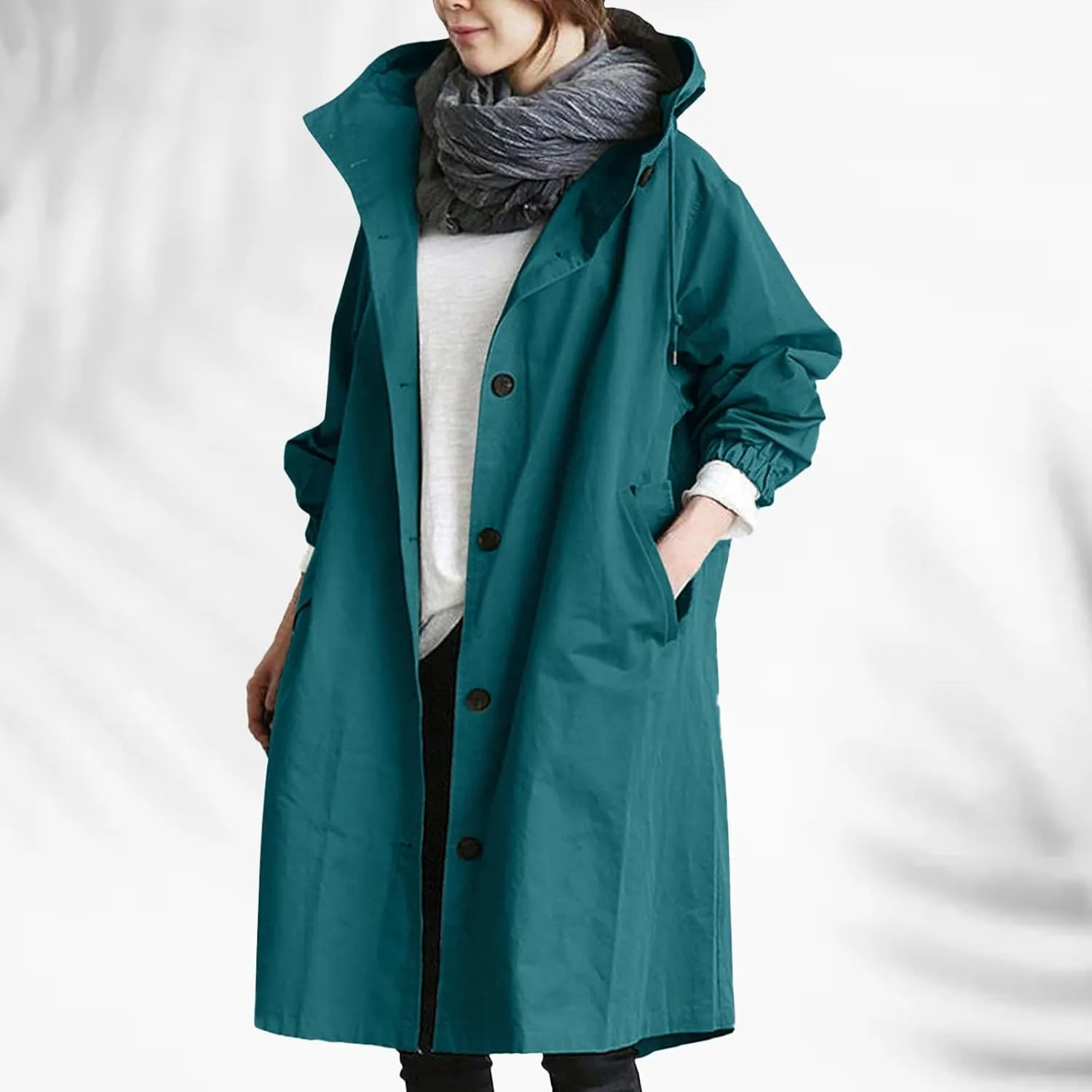 Long Trench Coat for Women 2024 Loose Comfortable Jacket Oversized Trench Coats Elegant Windbreaker Outwear