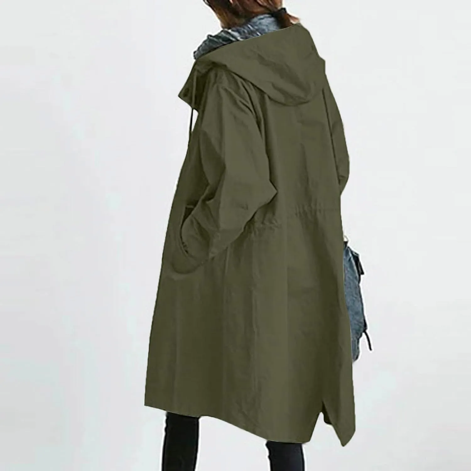 Long Trench Coat for Women 2024 Loose Comfortable Jacket Oversized Trench Coats Elegant Windbreaker Outwear