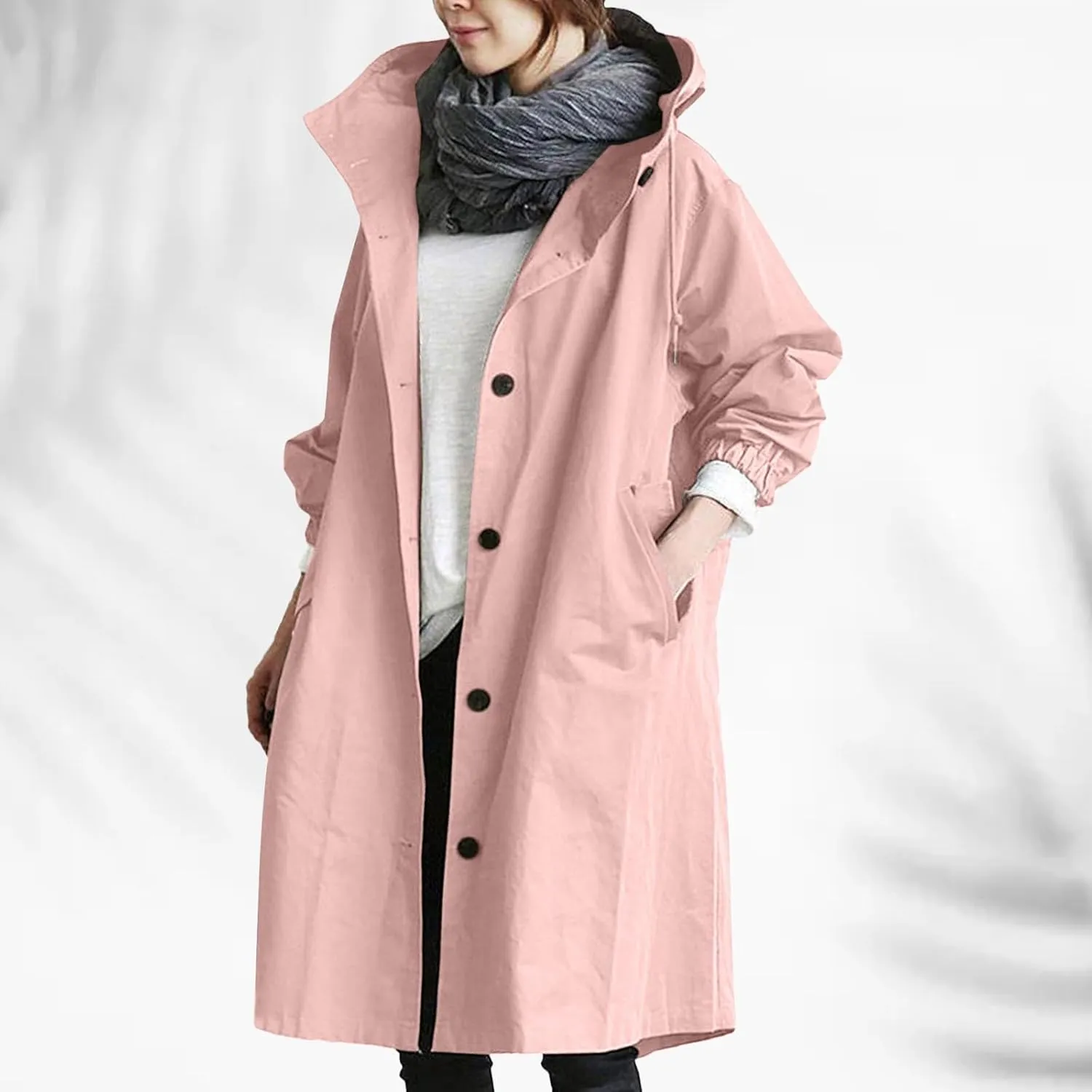 Long Trench Coat for Women 2024 Loose Comfortable Jacket Oversized Trench Coats Elegant Windbreaker Outwear