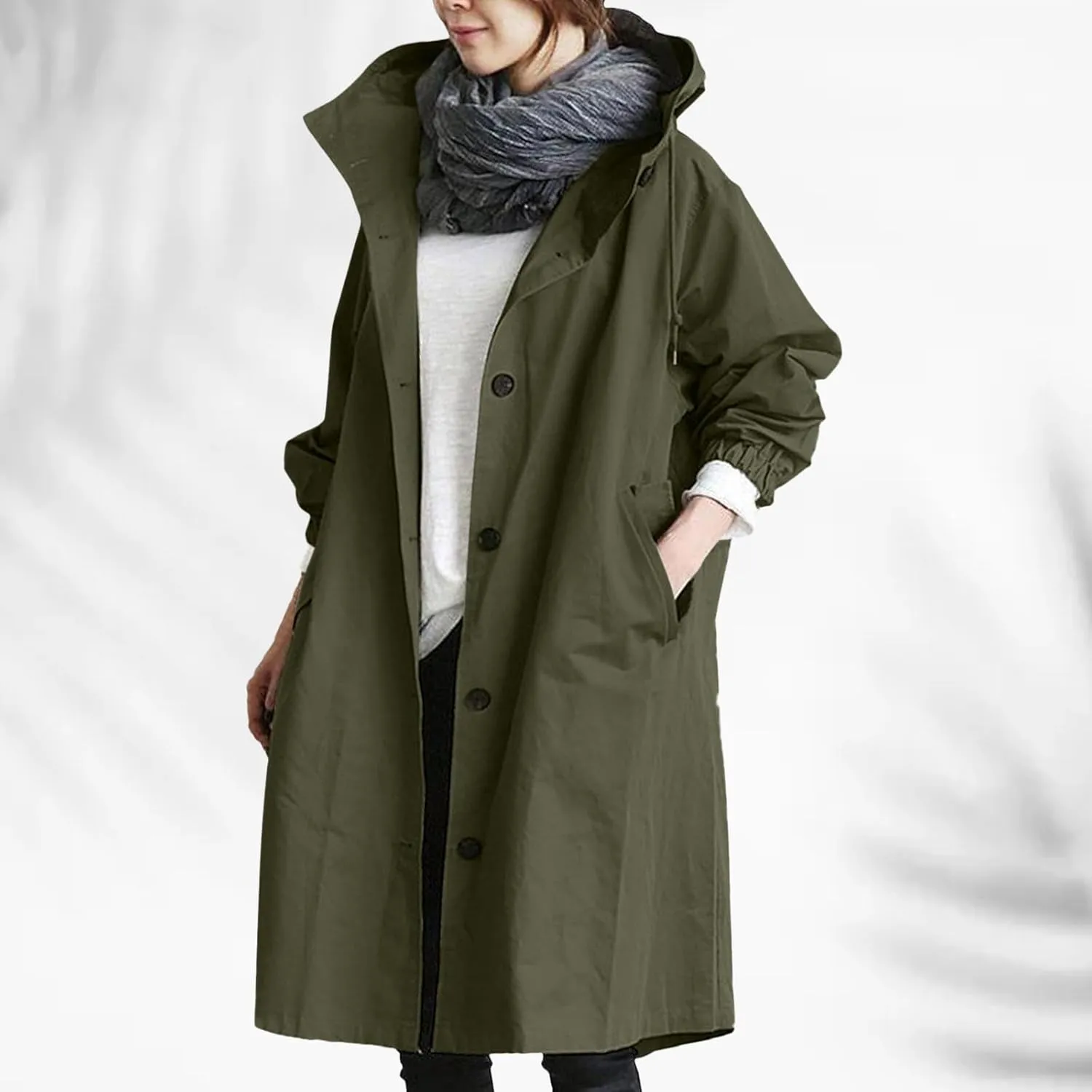 Long Trench Coat for Women 2024 Loose Comfortable Jacket Oversized Trench Coats Elegant Windbreaker Outwear