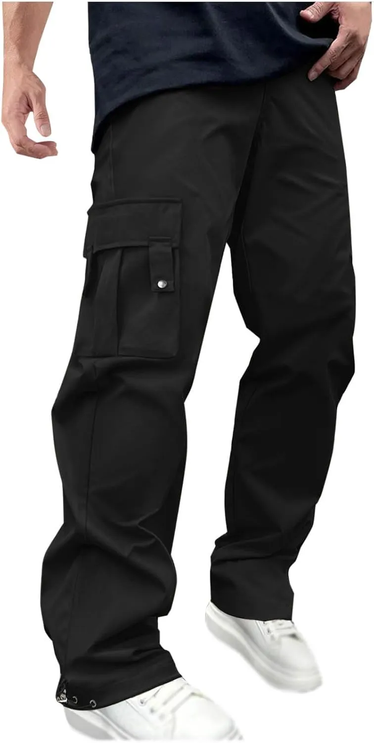 Loose Fit Mens Tactical Cargo Pants Multi Pockets Lightweight Breathable Casual Workwear Hiking Trousers