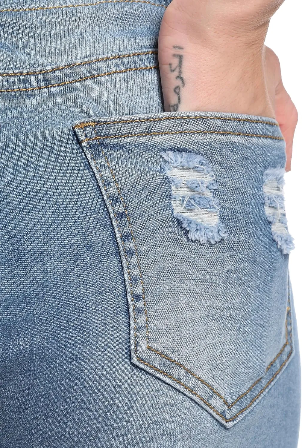 Maternity Jean Shorts for Women V-Shape Low Waist Ripped Stretchy Comfy Soft Summer Denim Short Pants
