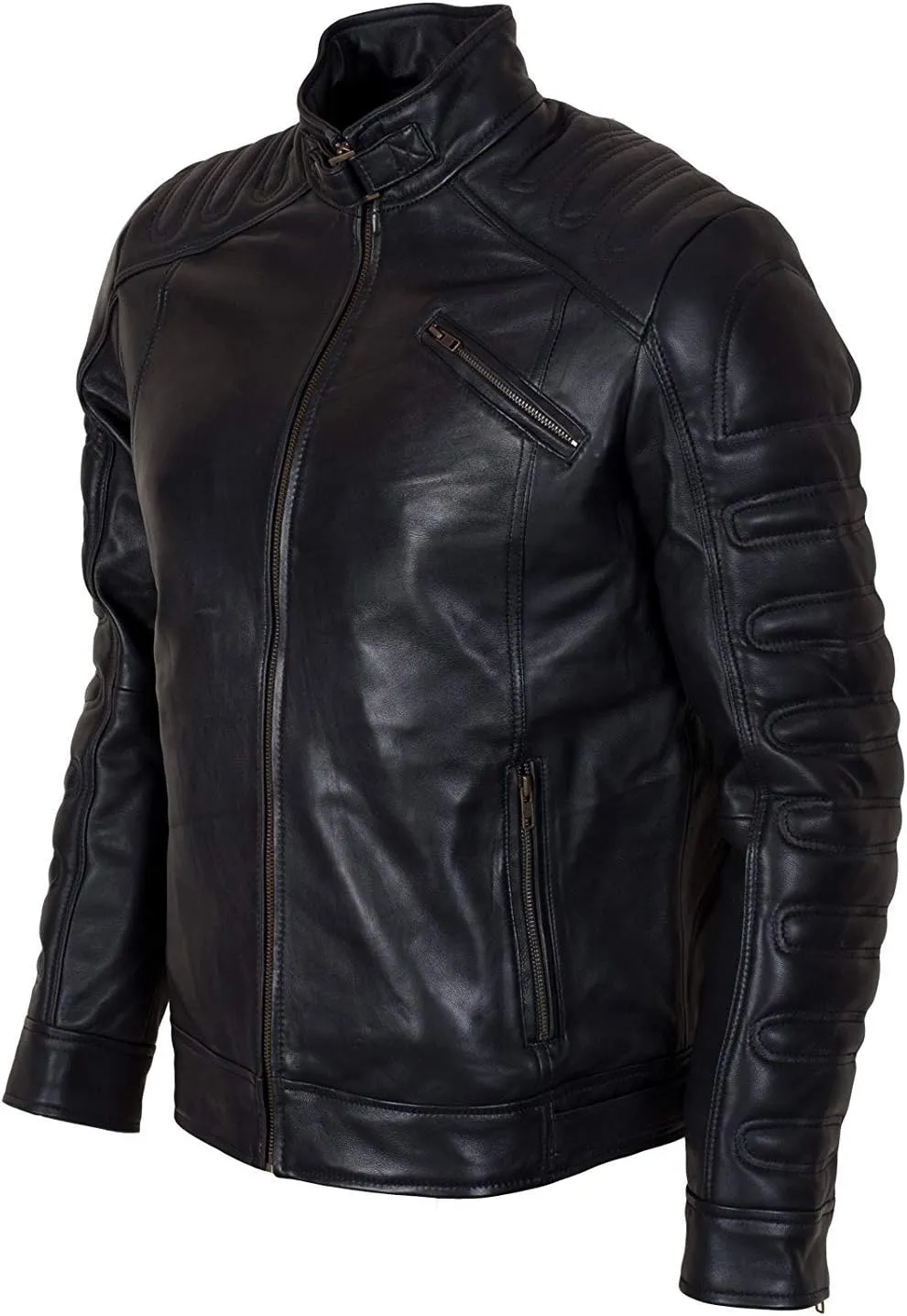 Men’s Black Biker Gaming Jacket – Slim Fit Rider Style Leather Jacket for Motorcycle & Streetwears