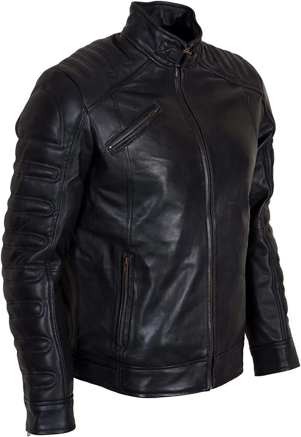Men’s Black Biker Gaming Jacket – Slim Fit Rider Style Leather Jacket for Motorcycle & Streetwears
