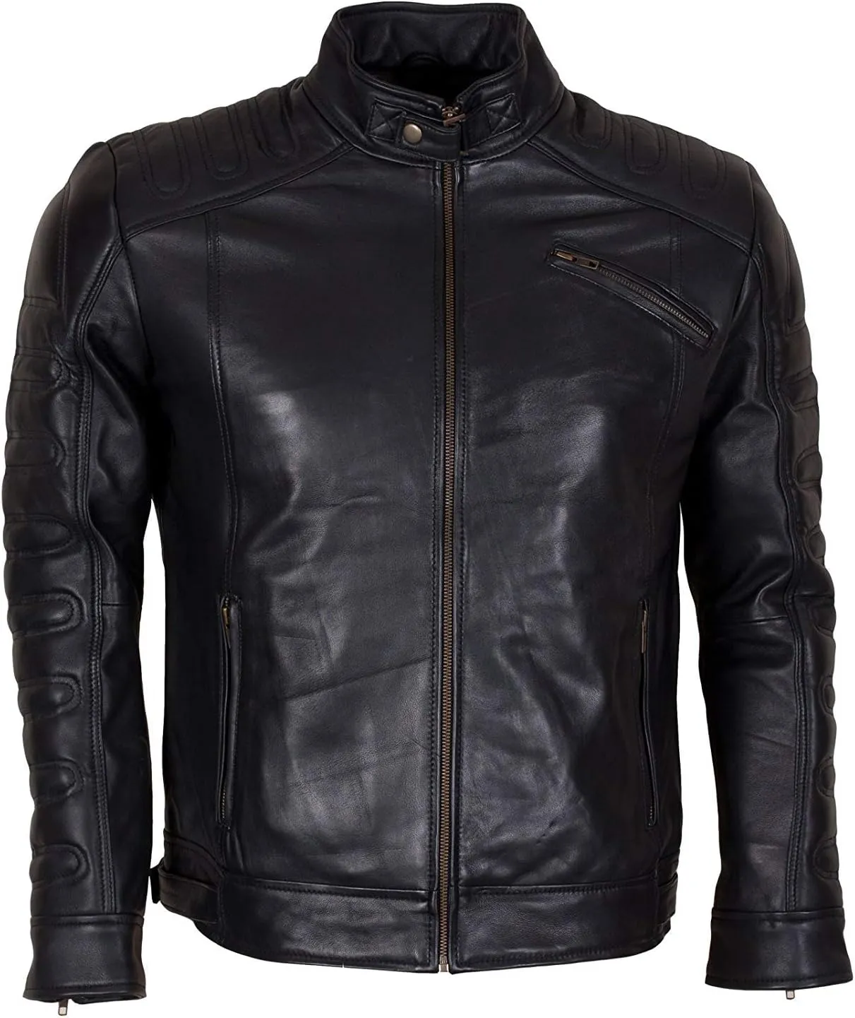 Men’s Black Biker Gaming Jacket – Slim Fit Rider Style Leather Jacket for Motorcycle & Streetwears