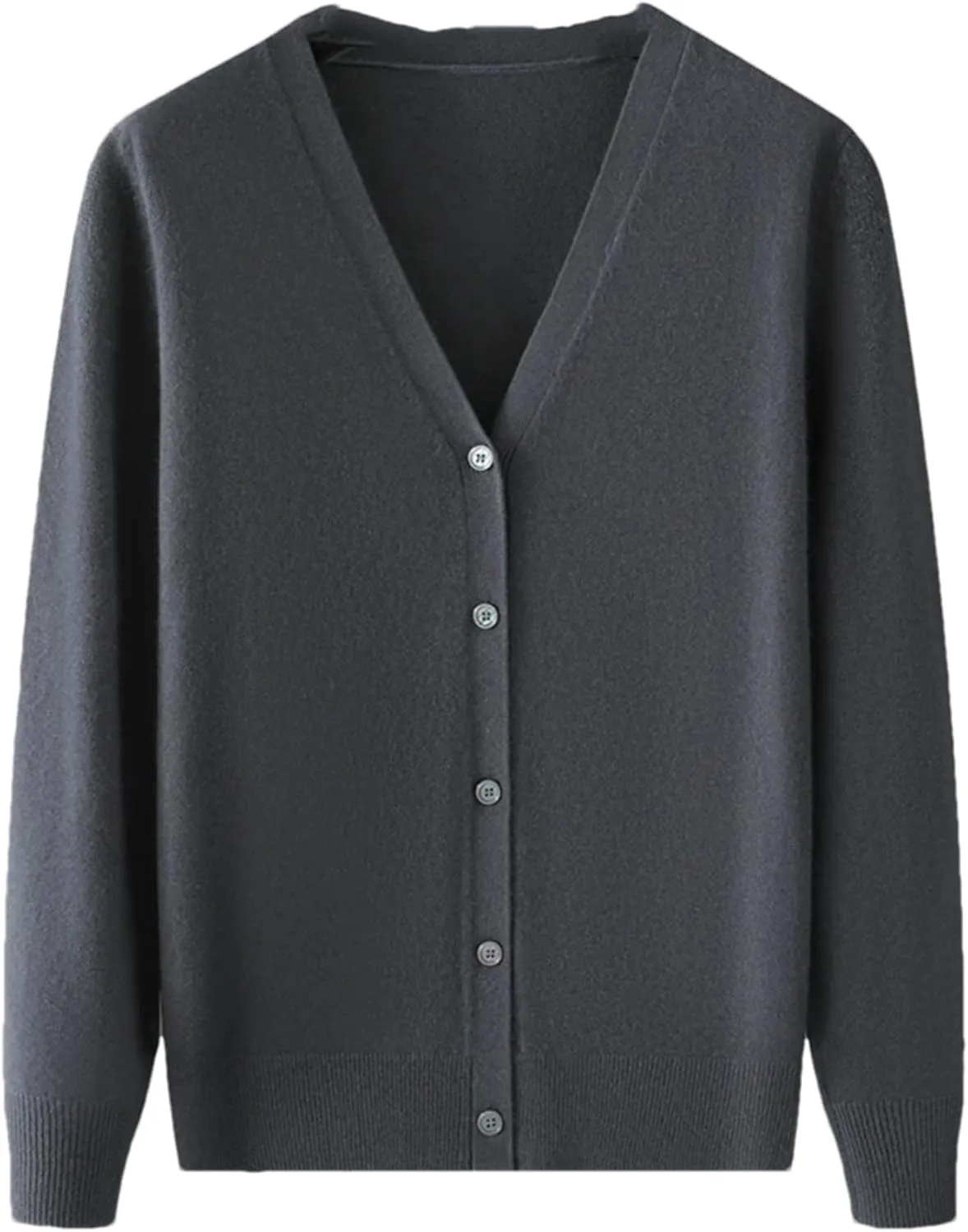 Men's Cashmere Cardigan Sweater Winter Classic Solid Button Down Long-Sleeved Jacket