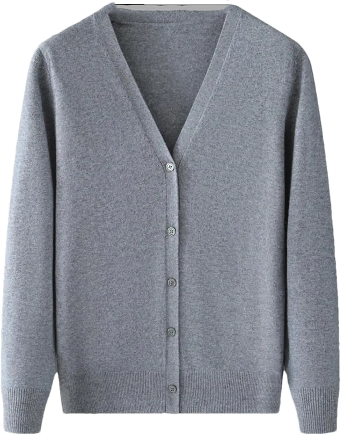 Men's Cashmere Cardigan Sweater Winter Classic Solid Button Down Long-Sleeved Jacket
