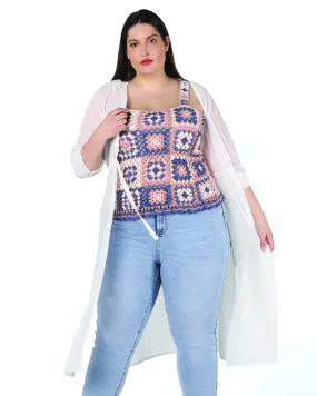 Priya Swiss Dot Kimono | White