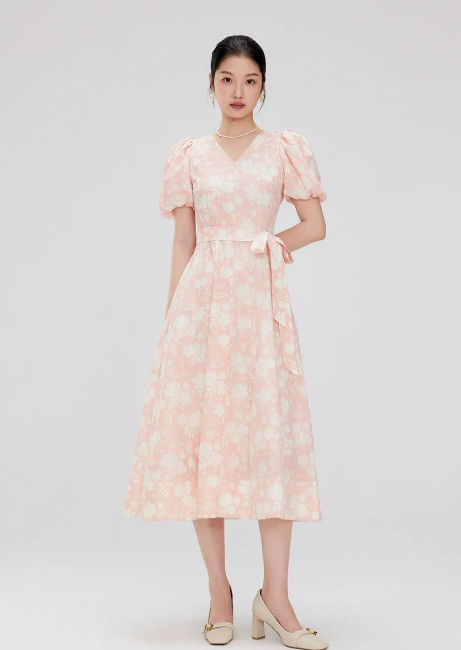 PUFF SLEEVE FLOWER DRESS