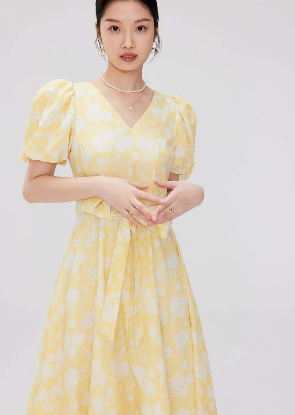 PUFF SLEEVE FLOWER DRESS