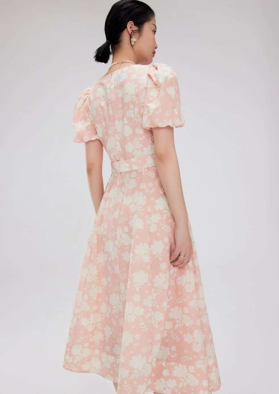 PUFF SLEEVE FLOWER DRESS