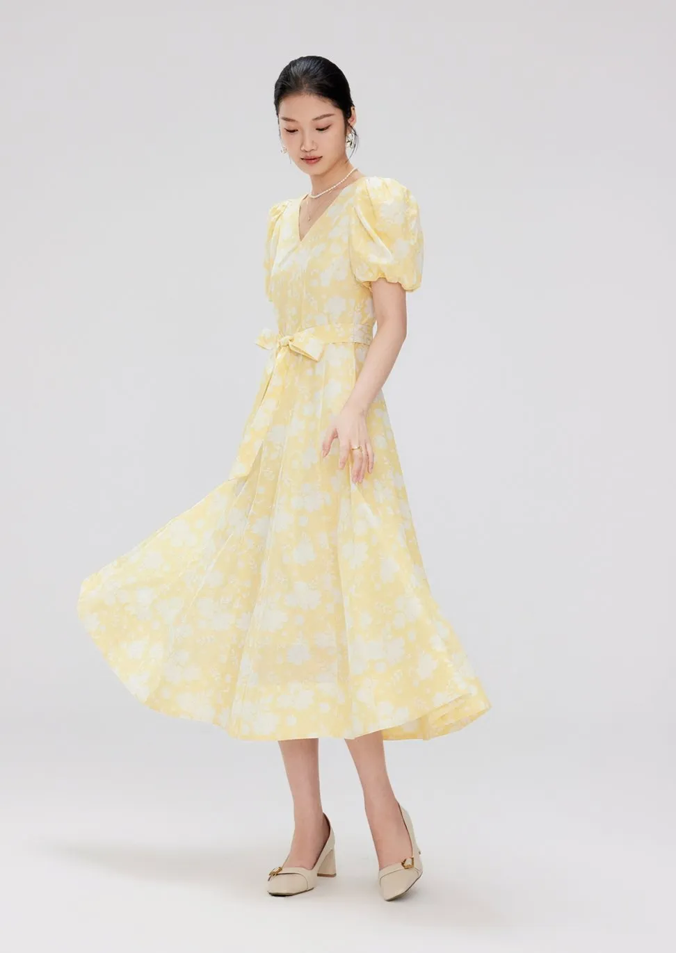 PUFF SLEEVE FLOWER DRESS