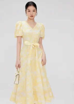 PUFF SLEEVE FLOWER DRESS