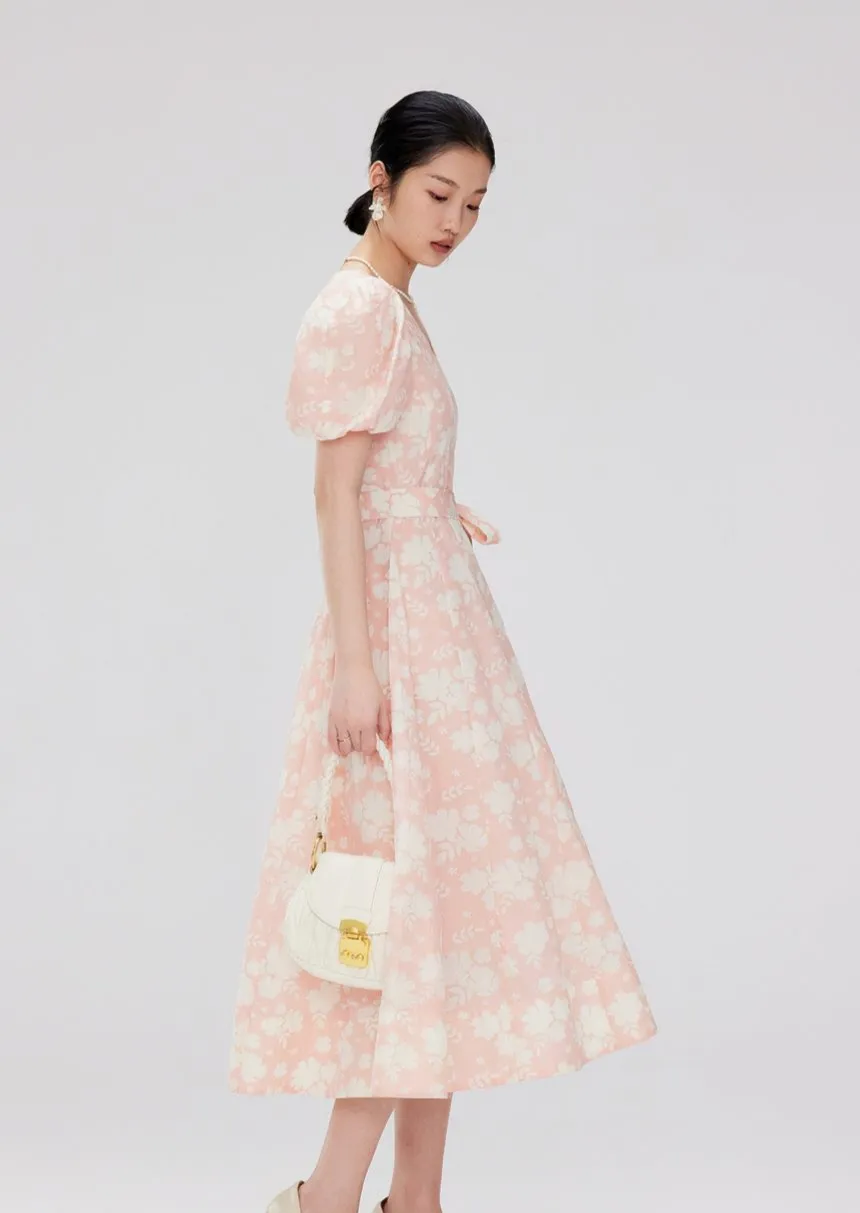 PUFF SLEEVE FLOWER DRESS