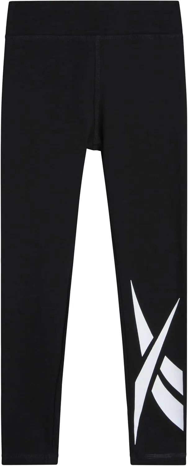 Reebok Girls Leggings - Athletic Performance Cotton Leggings - Stretchy Yoga Pants for Girls Dance Tights (Sizes: 7-12)