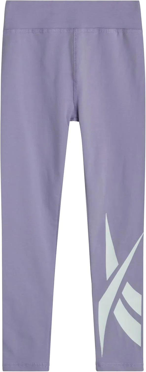Reebok Girls Leggings - Athletic Performance Cotton Leggings - Stretchy Yoga Pants for Girls Dance Tights (Sizes: 7-12)