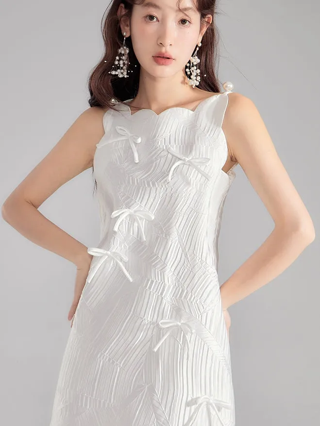 Ribbon Glossy Scallop Feminine Mini-One-Piece