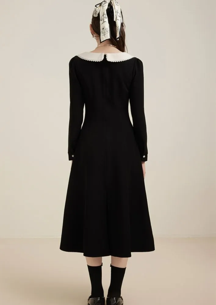 ROUND COLLAR PEARL DRESS