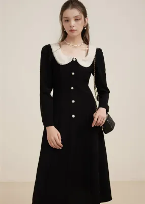 ROUND COLLAR PEARL DRESS