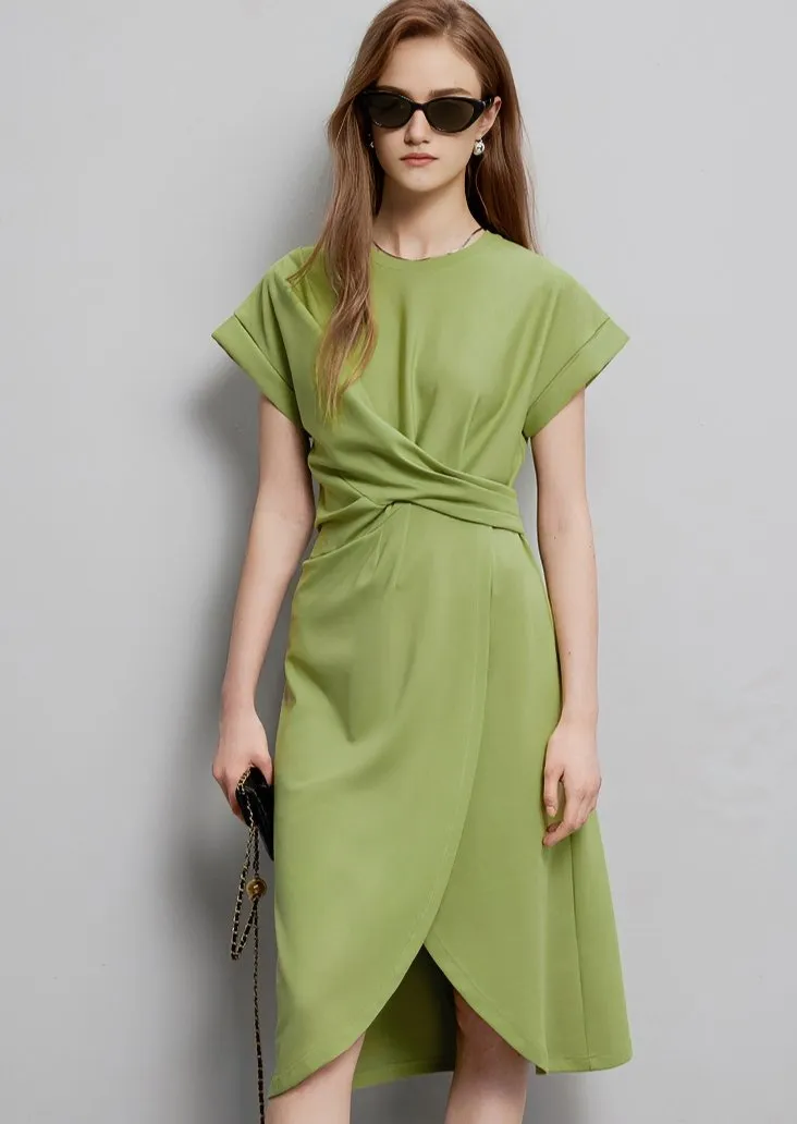 ROUND HEM MIDI DRESS