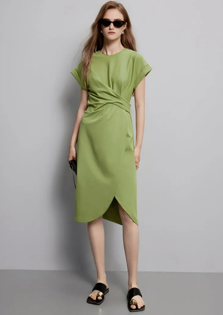 ROUND HEM MIDI DRESS