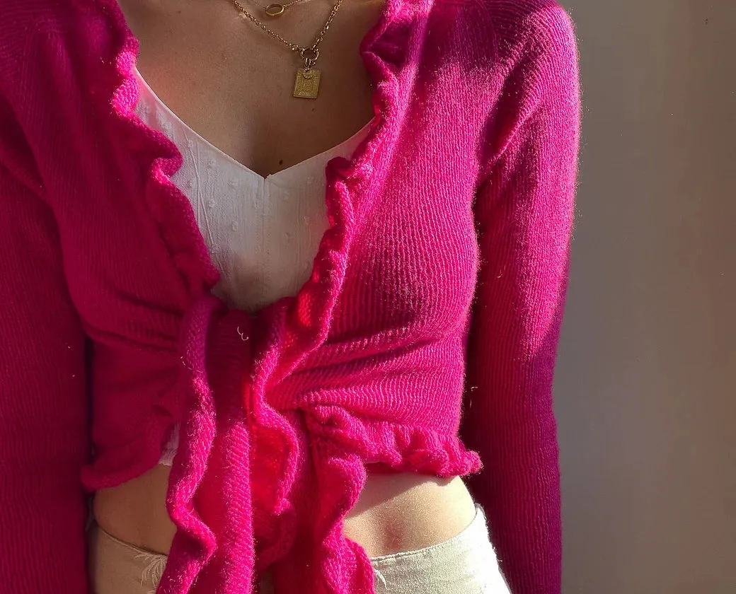 RUFFLE CARDIGAN