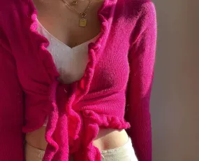 RUFFLE CARDIGAN