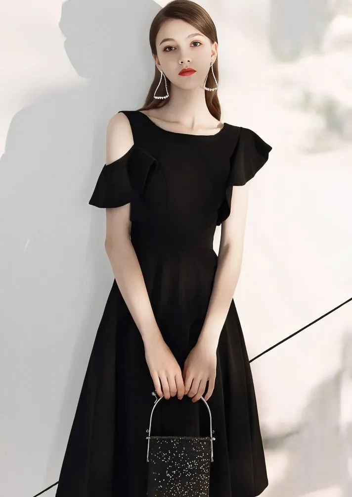 RUFFLE CUT SHOULDER DRESS
