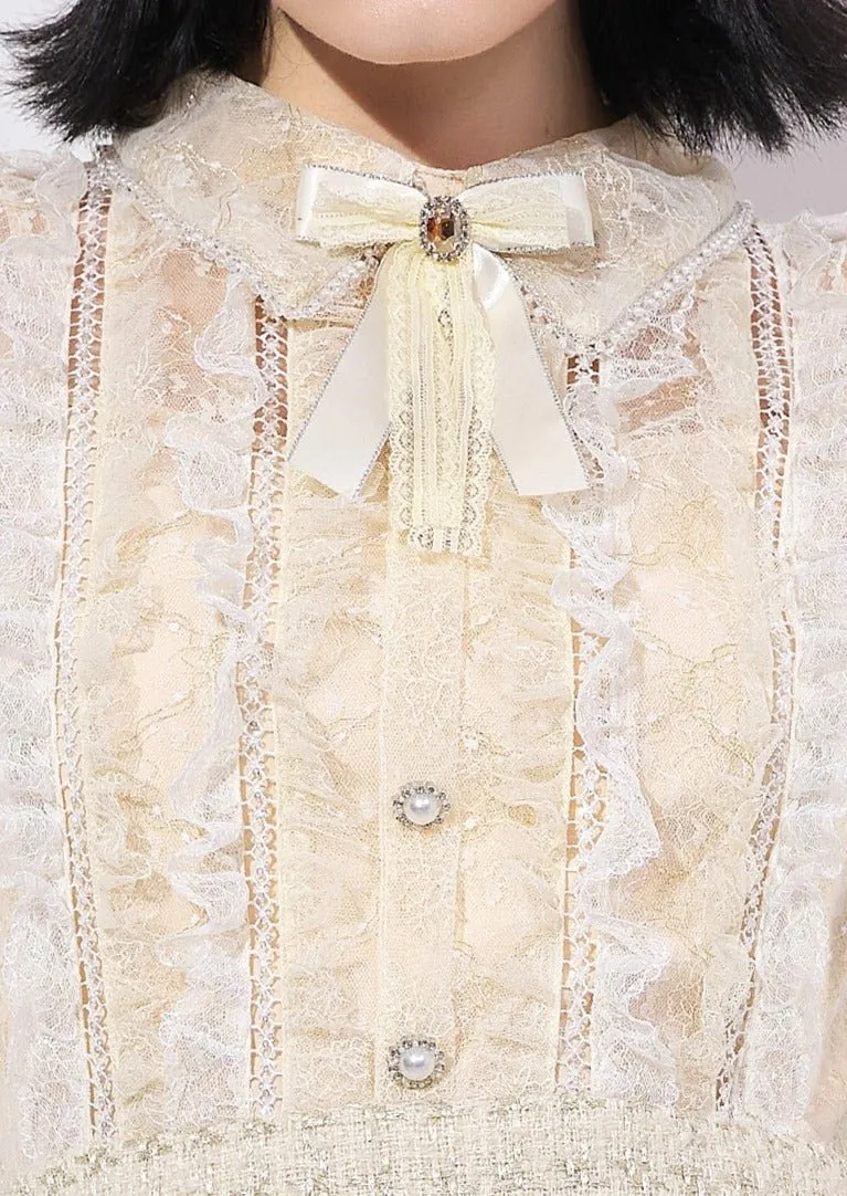 SHEER PUFF SLEEVE DRESS