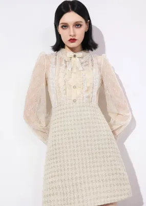 SHEER PUFF SLEEVE DRESS
