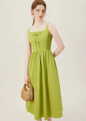 SIDE GATHERED SLEEVELESS DRESS
