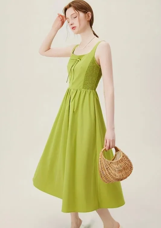 SIDE GATHERED SLEEVELESS DRESS