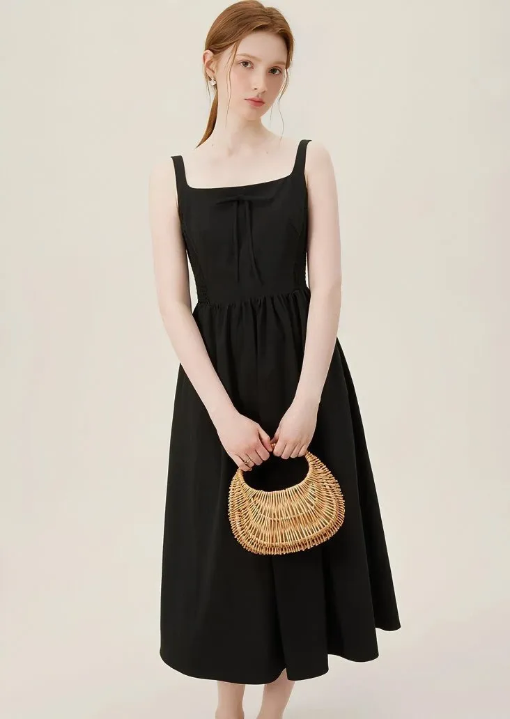 SIDE GATHERED SLEEVELESS DRESS