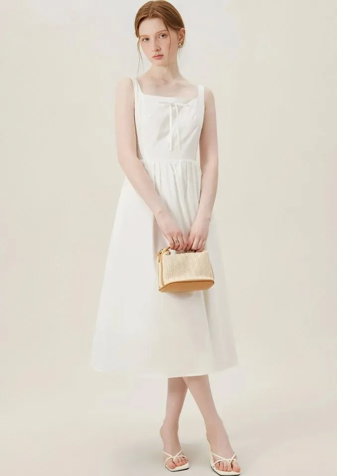 SIDE GATHERED SLEEVELESS DRESS