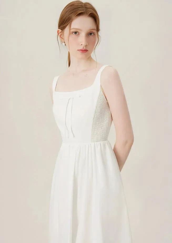 SIDE GATHERED SLEEVELESS DRESS
