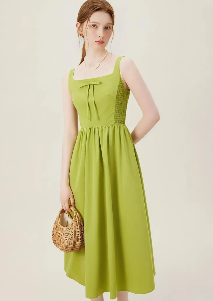 SIDE GATHERED SLEEVELESS DRESS