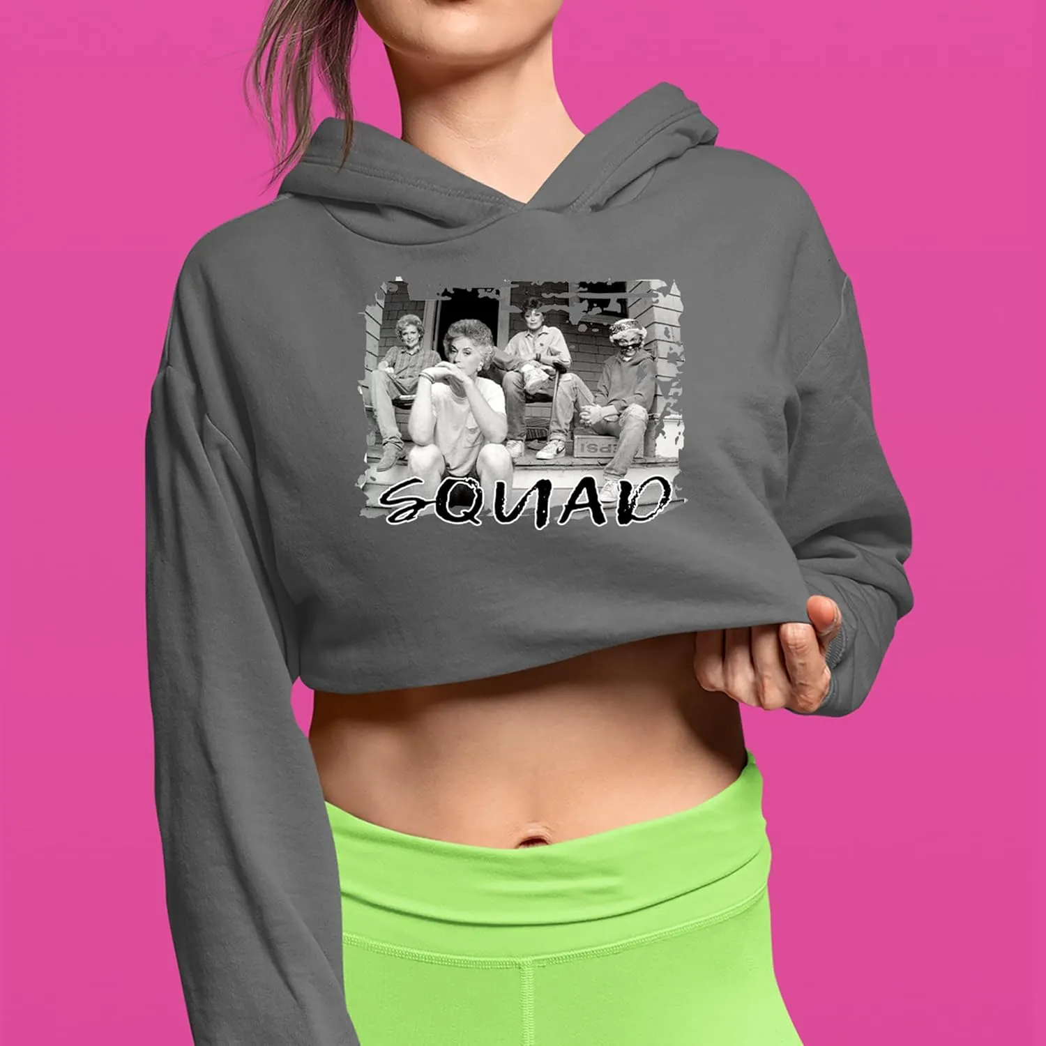 Squad Golden Girls Cropped Fleece Hoodie, Soft & Cozy, Trendy Fit