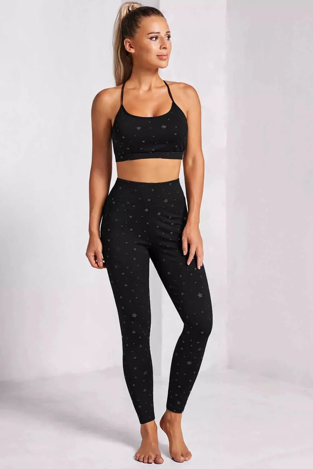 Star Print Sports Bra and Leggings Set