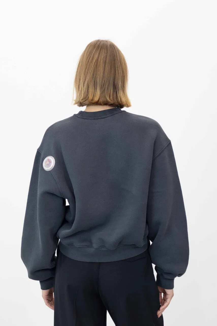 TERRY CREW SWEATSHIRT IN SOFT OBSIDIAN