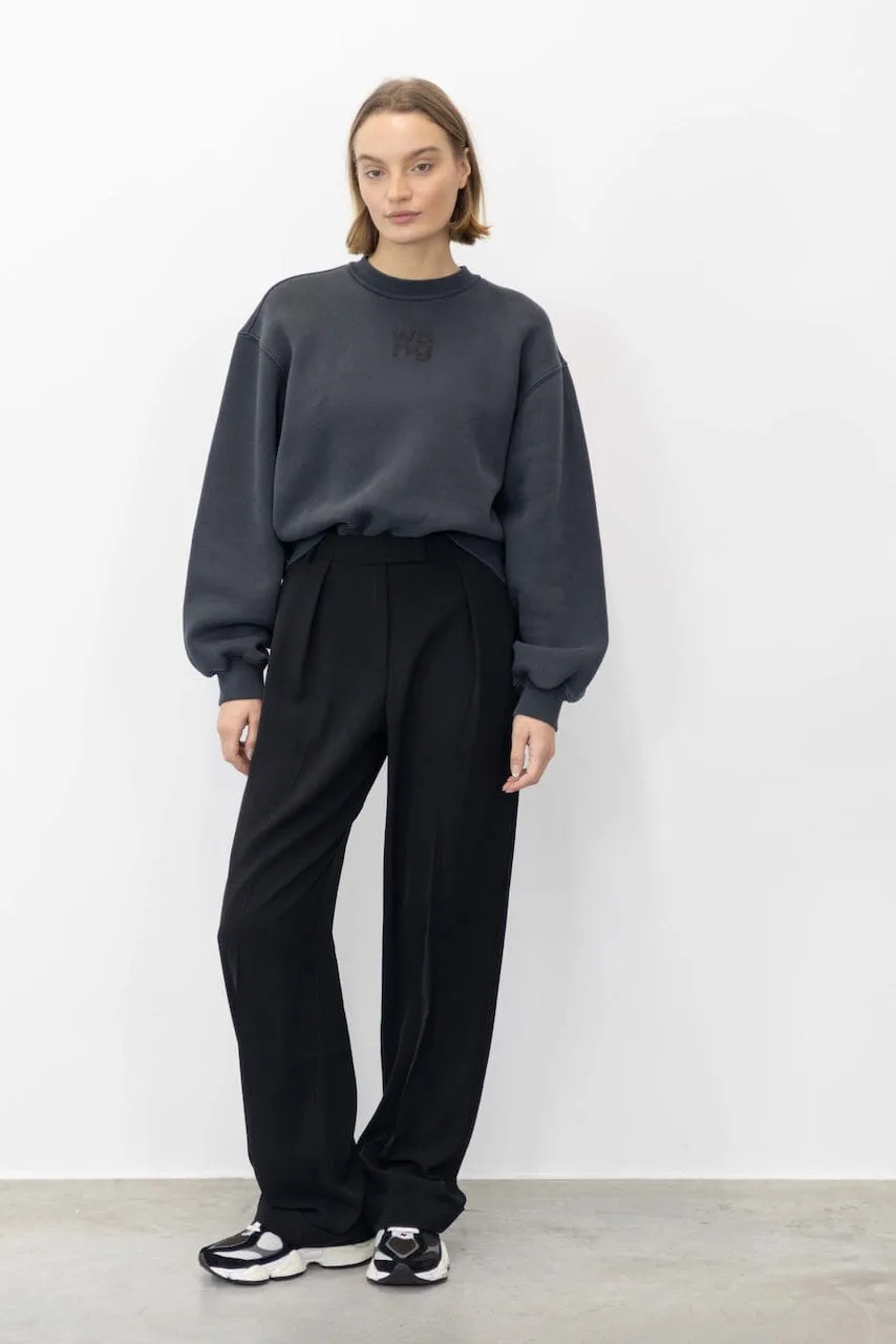 TERRY CREW SWEATSHIRT IN SOFT OBSIDIAN